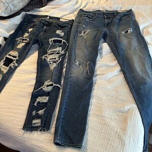 Lot bundle 2 pairs Rag & Bone Dre jeans. Regular length size 31. Capri sz 30
